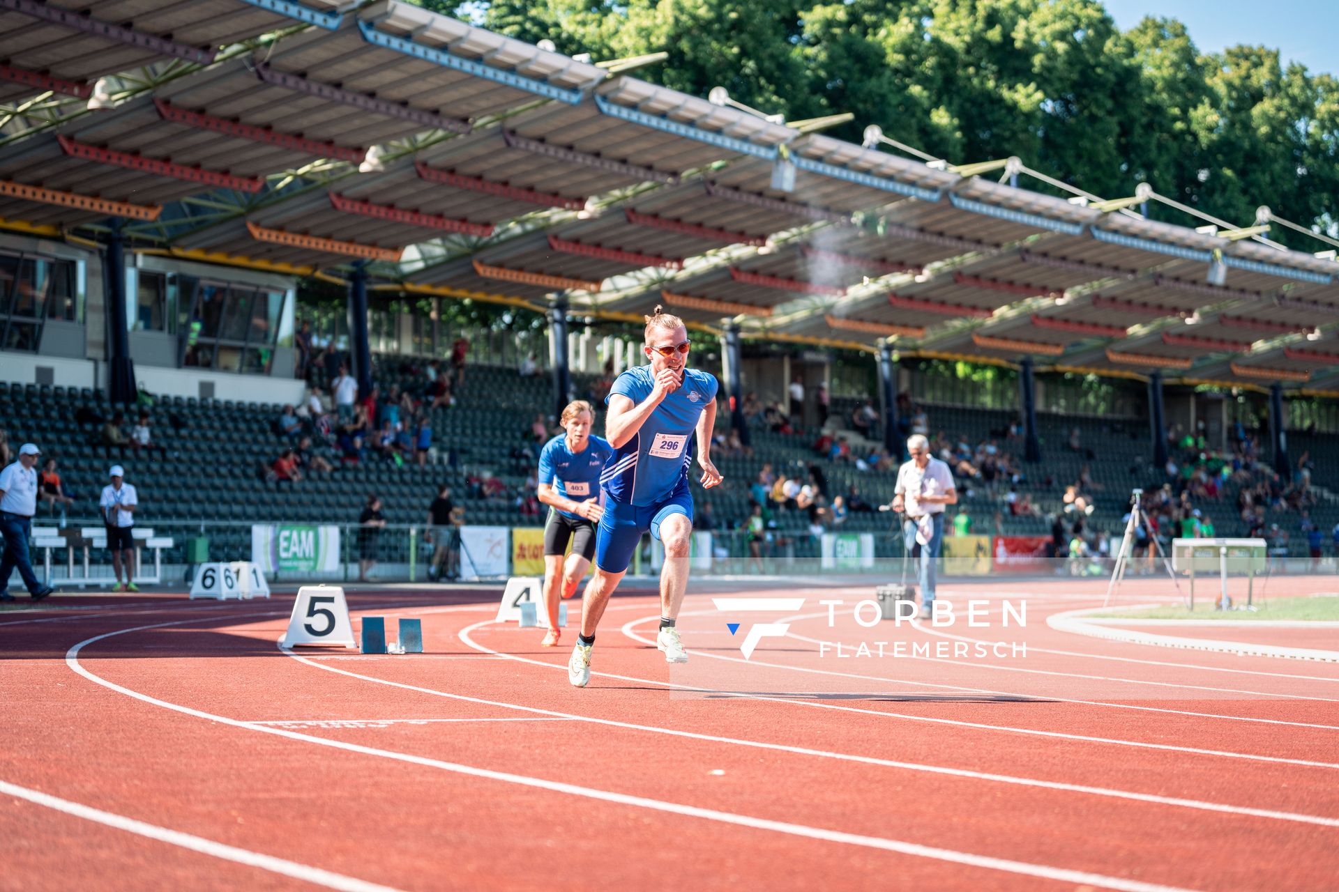 Paul Raub (Rukeli Trollmann e. V.) ueber 400m am 02.07.2022 waehrend den NLV+BLV Leichtathletik-Landesmeisterschaften im Jahnstadion in Goettingen (Tag 1)